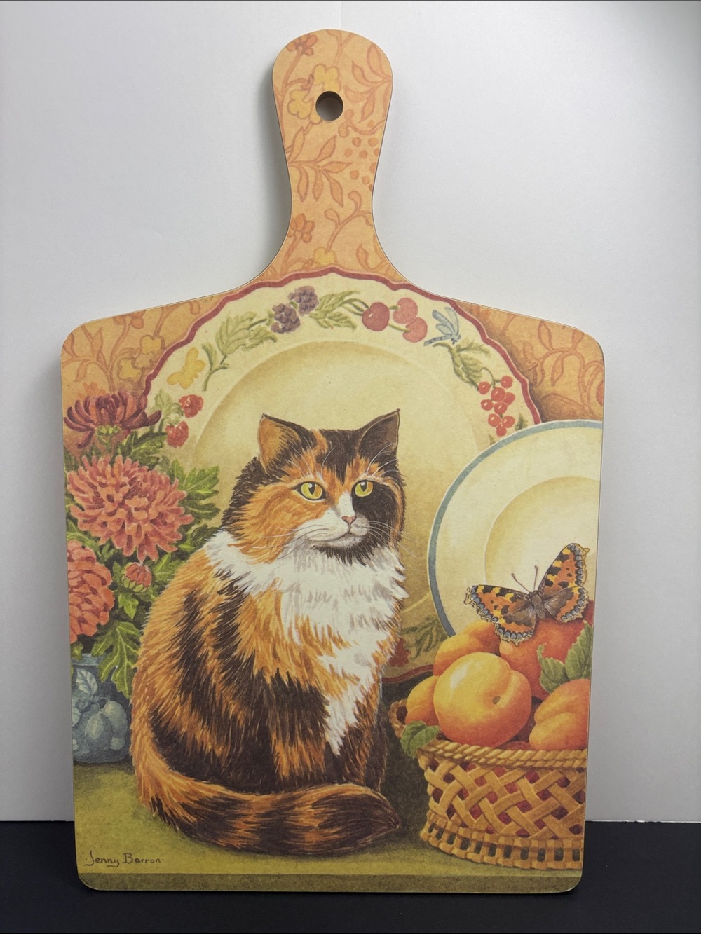 Calico Cat Cutting Serving Decorative Board Jenny Barron England Melamine